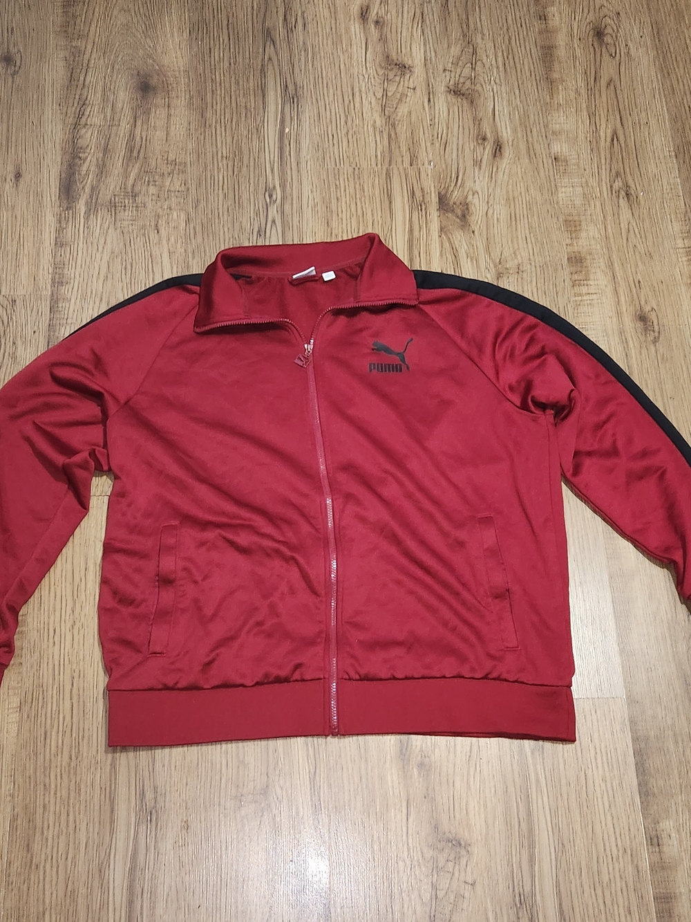Puma Red and Black Track-Style Bomber Jacket
